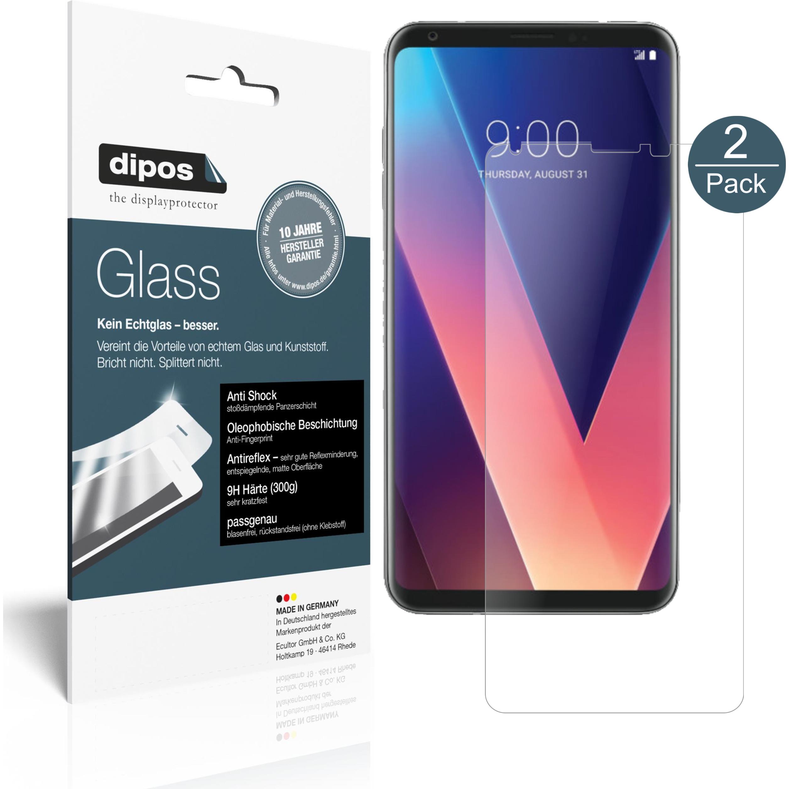 Dipos Displayschutz Anti-Shock (2 Stück, LG V30+), Smartphone Schutzfolie, Transparent