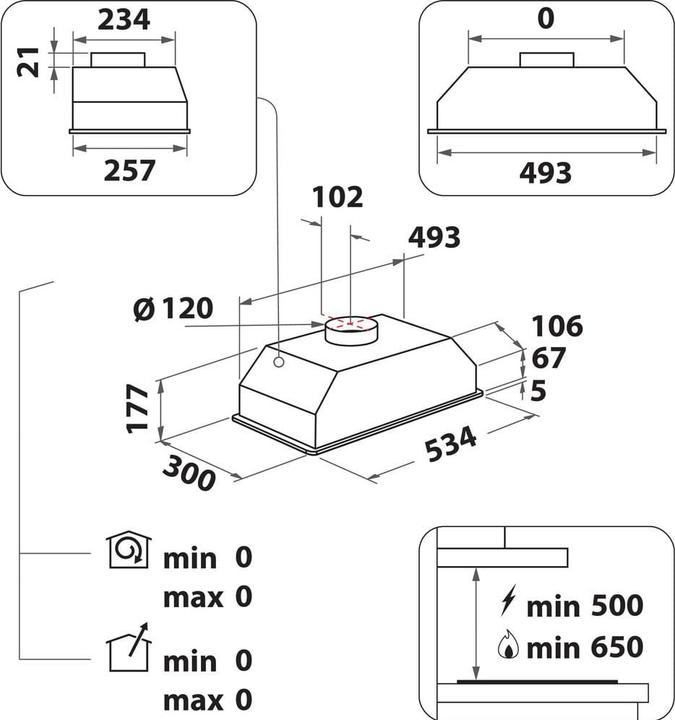Productafbeelding Whirlpool Okap WCT 64 FLY X