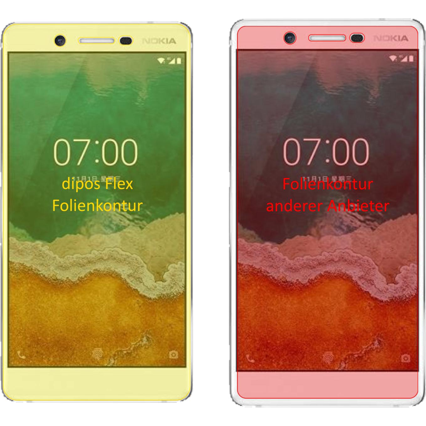 Thumbnail - Dipos Displayschutzfolie Full-Cover 3D (3 Stück, Nokia 7), Smartphone Schutzfolie, Transparent