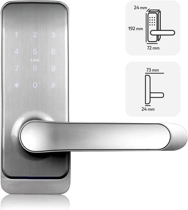 Actual product image Eura Handle with access controller, proximity reader, keypad, for in-wall installation, battery powered (Key card)