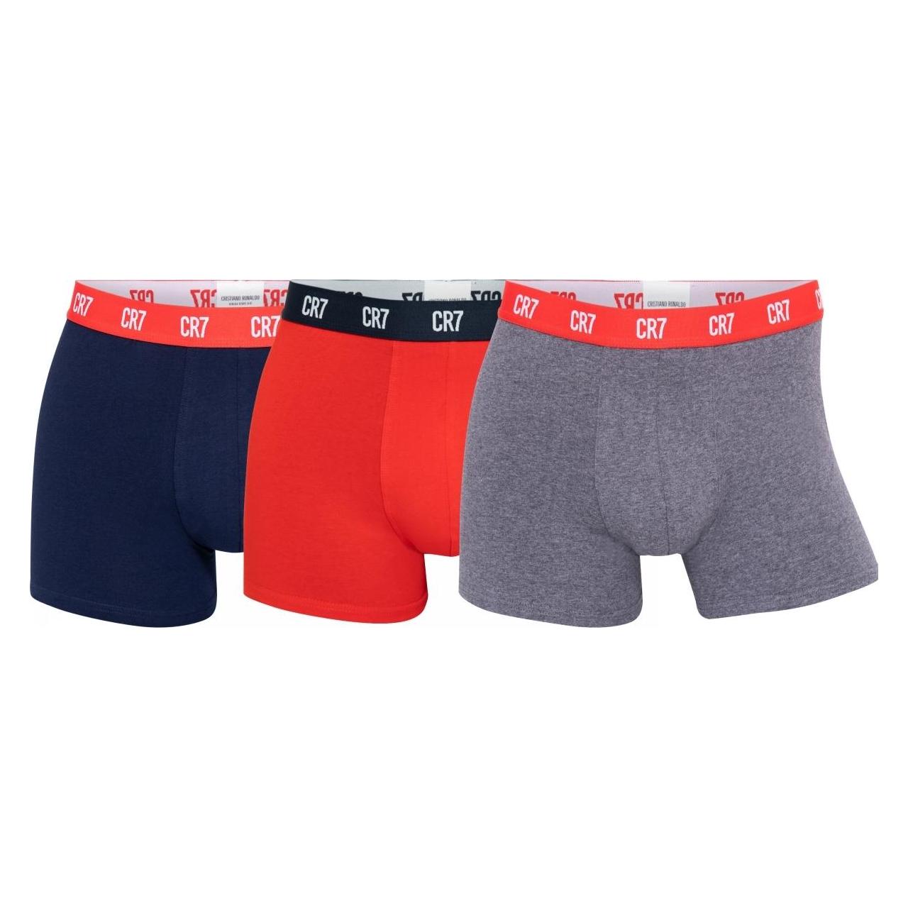 CR7, Herren, Unterhosen, Mens Trunk Cotton Stretch 3-Pack, Mehrfarbig, (S, 3er Pack)