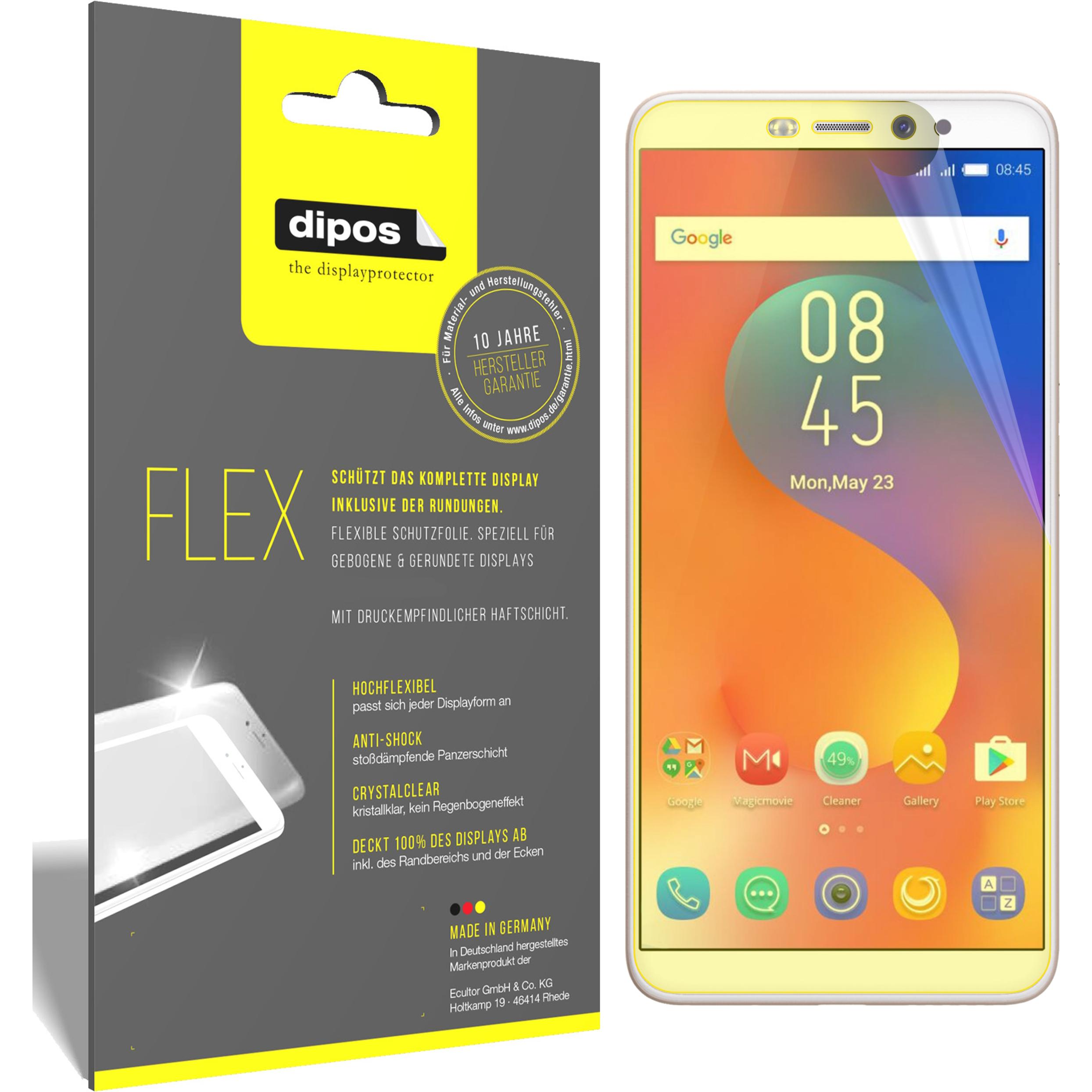 Dipos Displayschutzfolie Full-Cover 3D (3 Stück, Infinix Hot S3), Smartphone Schutzfolie, Transparent