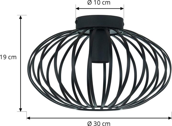 Produktbild Lindby Maivi Deckenleuchte Käfig schwarz 30 cm (E27)