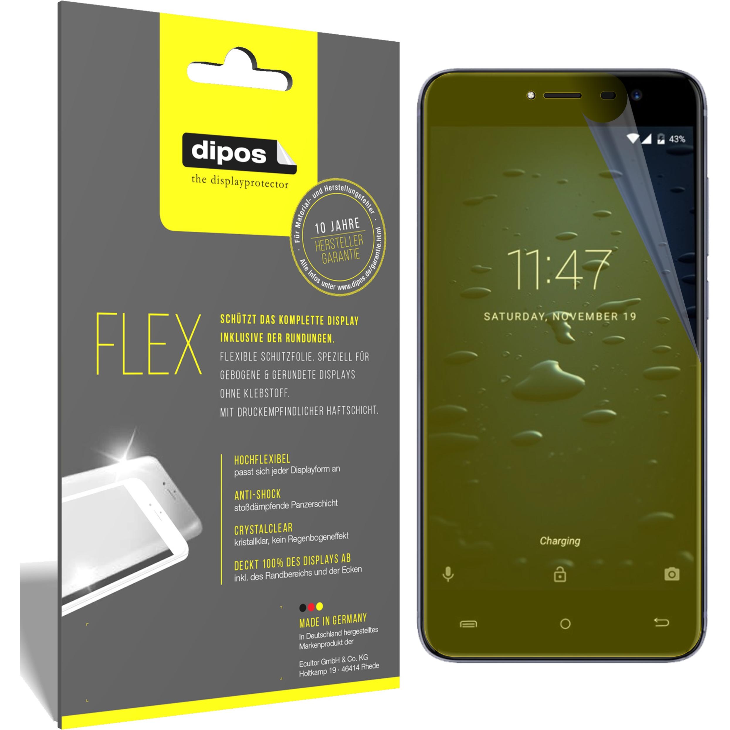 Dipos Displayschutzfolie Full-Cover 3D (2 Stück, Cubot Note Plus), Smartphone Schutzfolie, Transparent