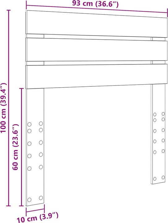 Image du produit vidaXL Kopfteil (3 x 93 x 100 cm)