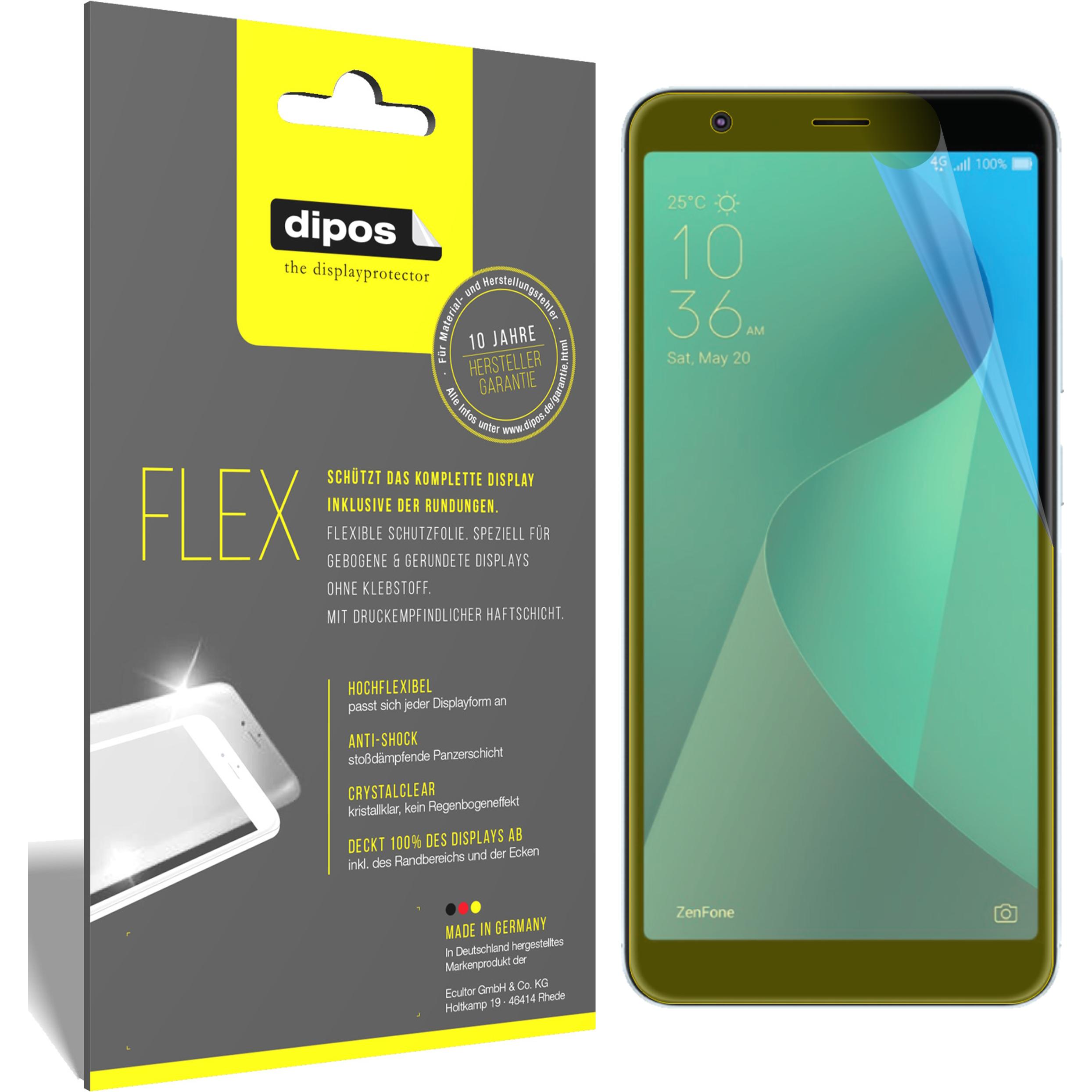 Dipos Displayschutzfolie Full-Cover 3D (3 Stück, Asus Zenfone Max Plus (M1)), Smartphone Schutzfolie, Transparent