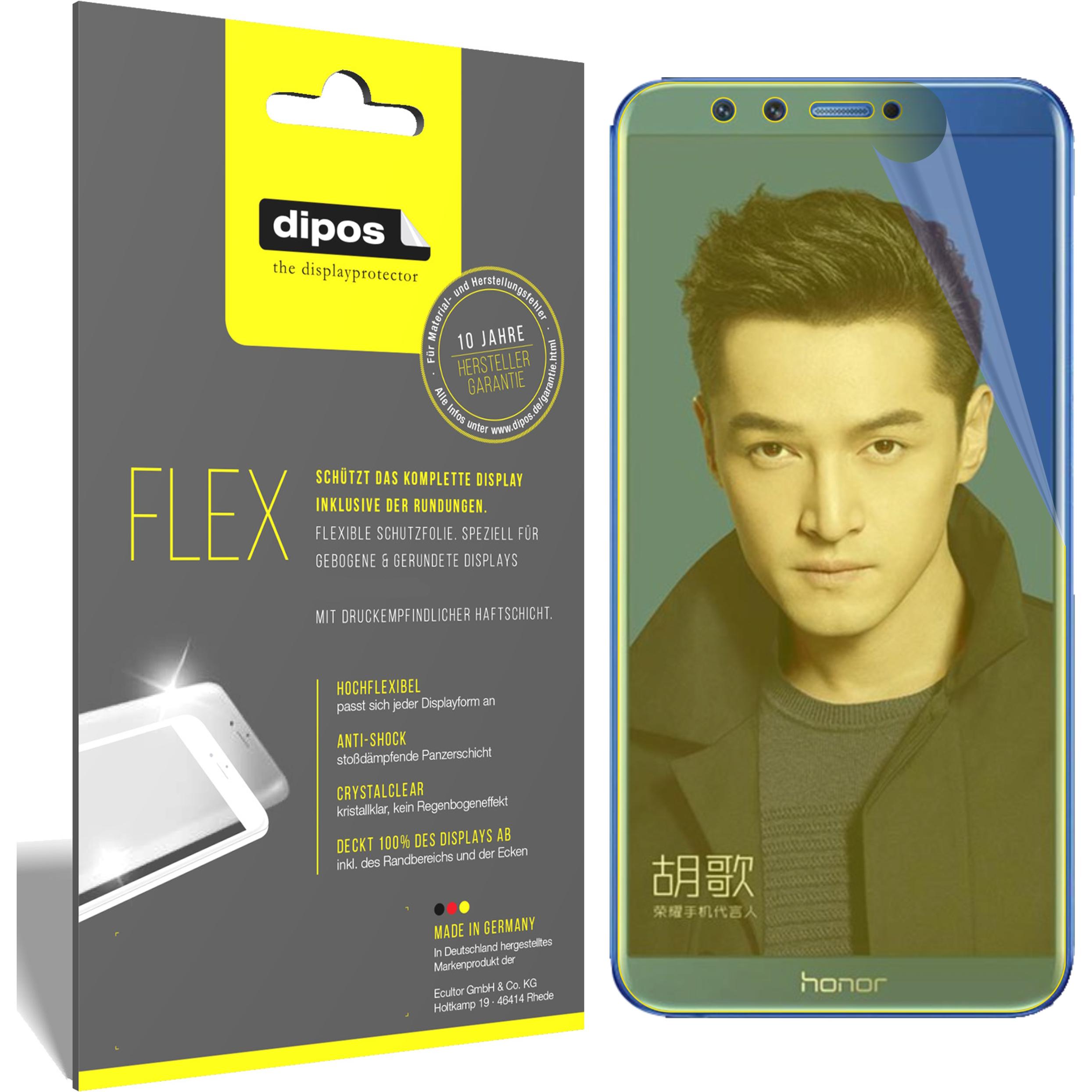 Dipos Displayschutzfolie Full-Cover 3D (2 Stück, Honor 9 Lite), Smartphone Schutzfolie, Transparent
