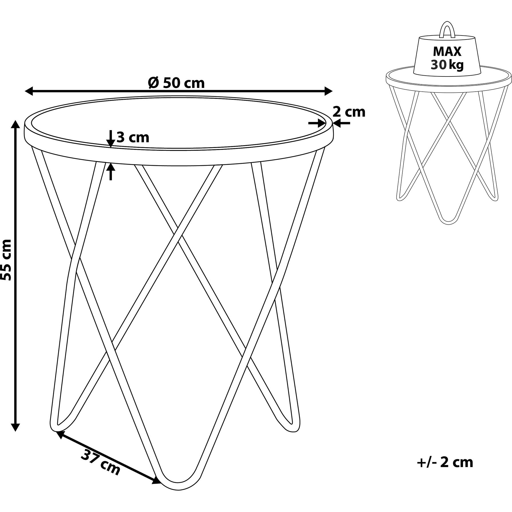 Thumbnail - Beliani, Couchtisch + Beistelltisch, Meridian (50 x 50 x 55 cm)