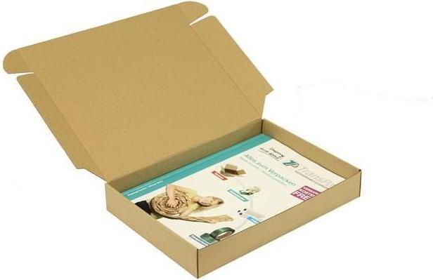 Actual product image Transpak Hinged box 1-wall dimensions 301x213x45mm A4 quality 1.3E brown push-in fastener (25x)