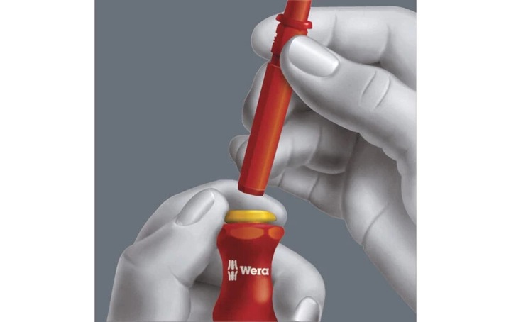 Actual product image Wera VDE interchangeable blade set (Slotted screws, Torx (TX), Pozidriv cross recess (PZ), Phillipps cross recess (PH))