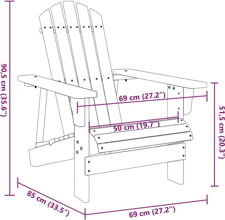 Produktbild vidaXL Adirondack-Stuhl