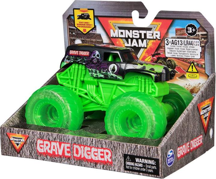 Actual product image Monster Jam 1:43 Light Up Wheels Truck - Grave Digger