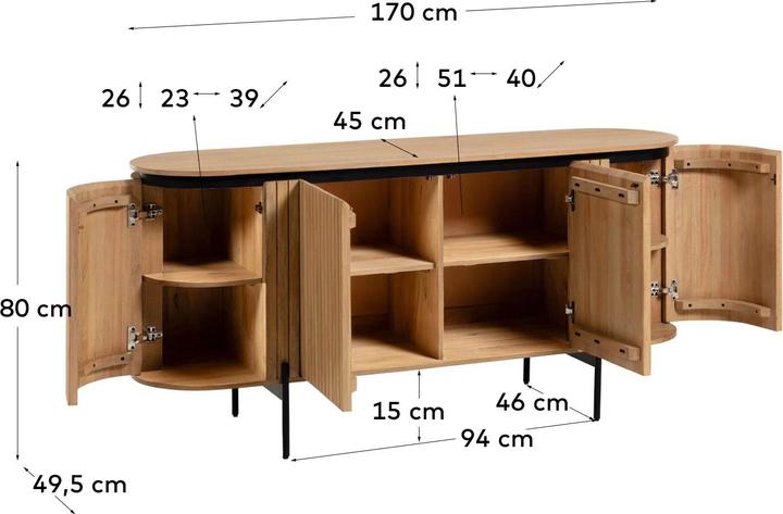 Image du produit Kave Home Licia (170 x 80 x 50 cm)