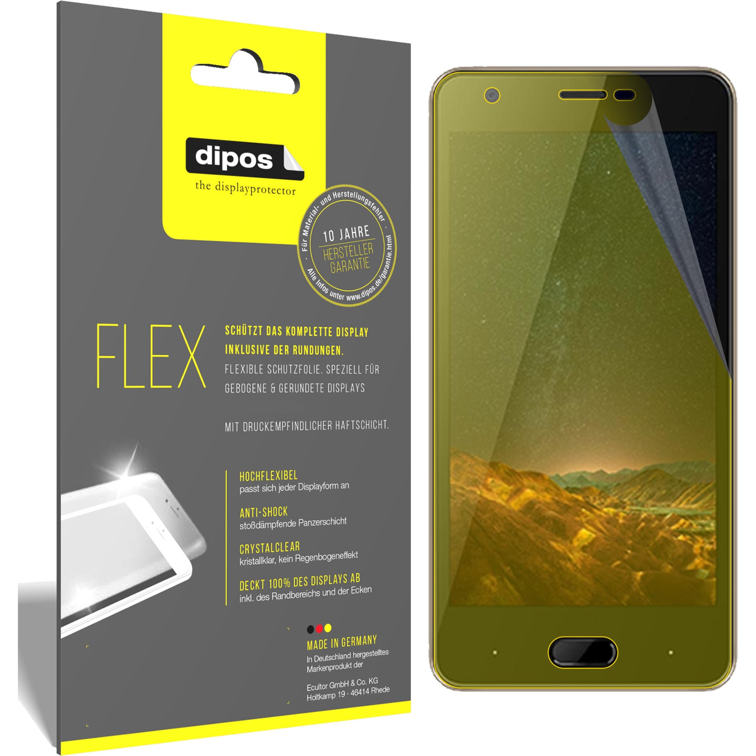 Dipos Displayschutzfolie Full-Cover 3D (2 Stück, Doogee X20L), Smartphone Schutzfolie, Transparent