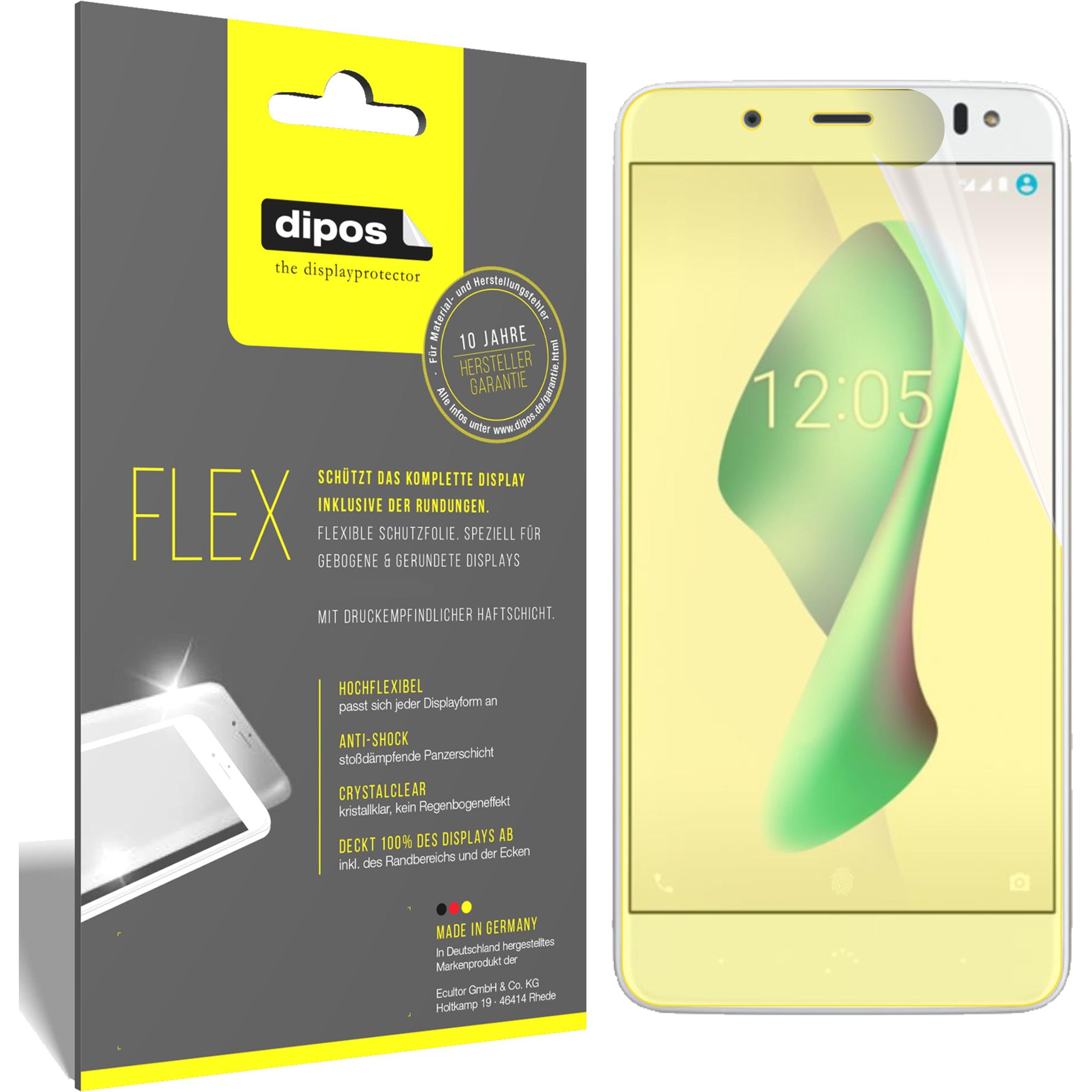 Dipos Displayschutzfolie Full-Cover 3D (3 Stück, BQ Aquaris VS), Smartphone Schutzfolie, Transparent