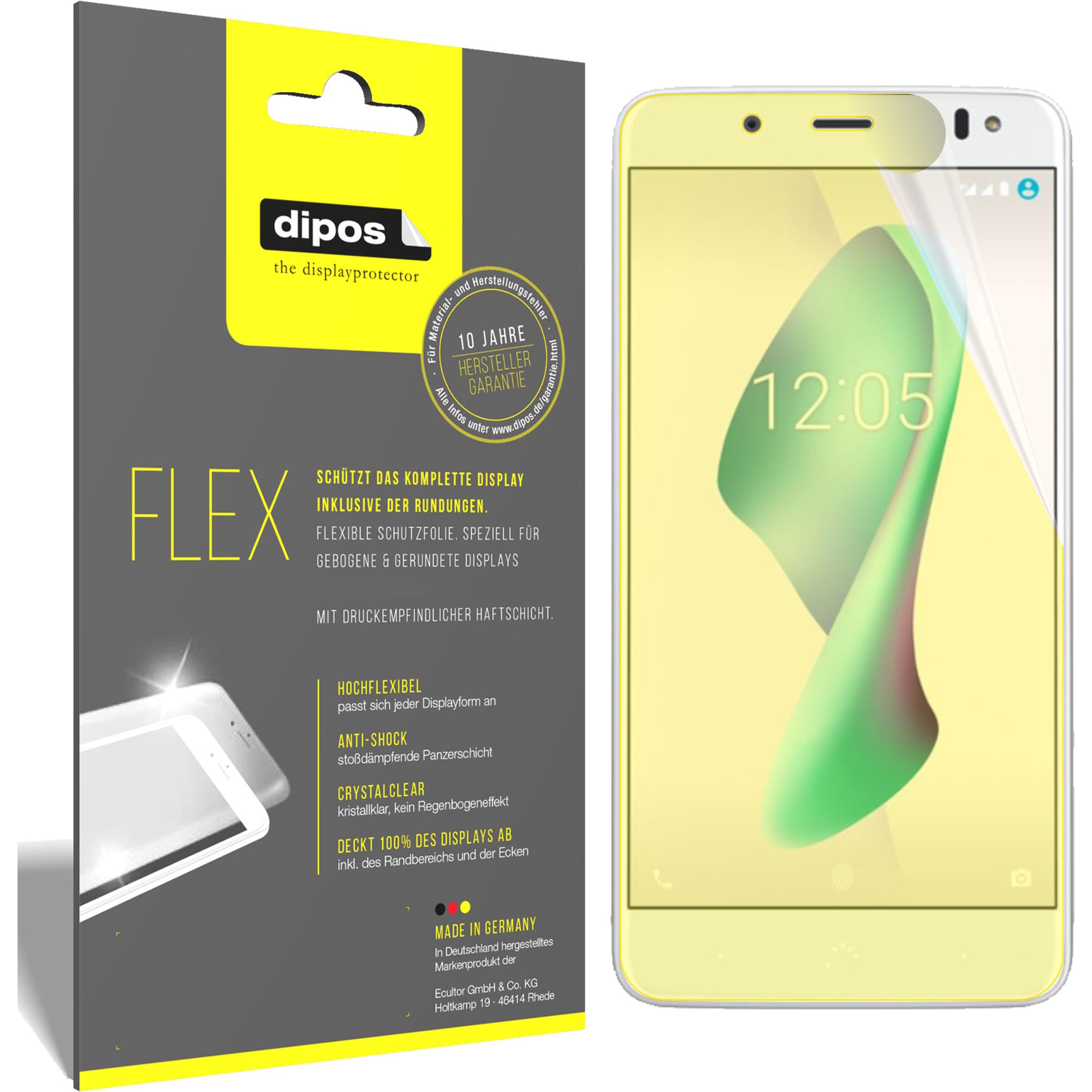 Dipos Displayschutzfolie Full-Cover 3D (3 Stück, BQ Aquaris VS Plus), Smartphone Schutzfolie, Transparent