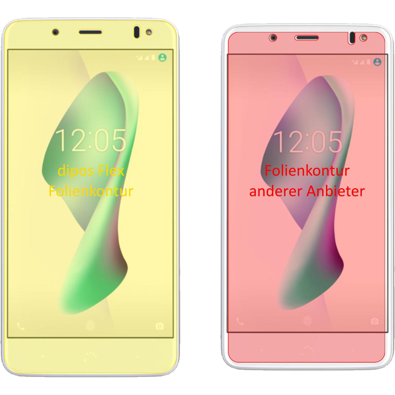 Thumbnail - Dipos Displayschutzfolie Full-Cover 3D (3 Stück, BQ Aquaris VS Plus), Smartphone Schutzfolie, Transparent