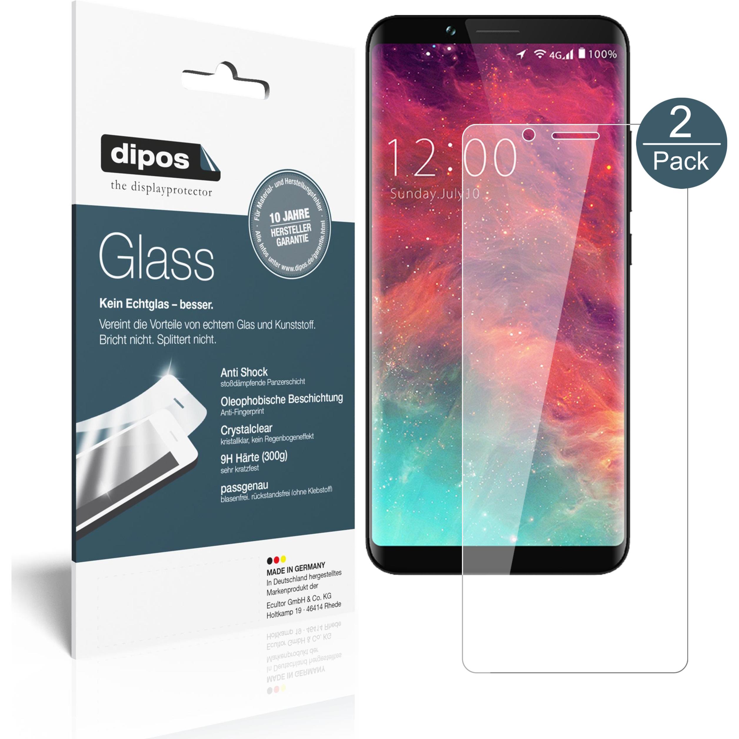 Dipos Displayschutz Anti-Shock (2 Stück, Umidigi S2 Lite), Smartphone Schutzfolie, Transparent