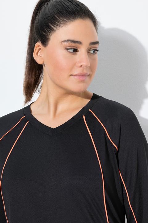 Immagine prodotto Ulla Popken Maglia funzionale dal taglio aderente con protezione UPF 50+, scollo a V e maniche lunghe (42, 44)