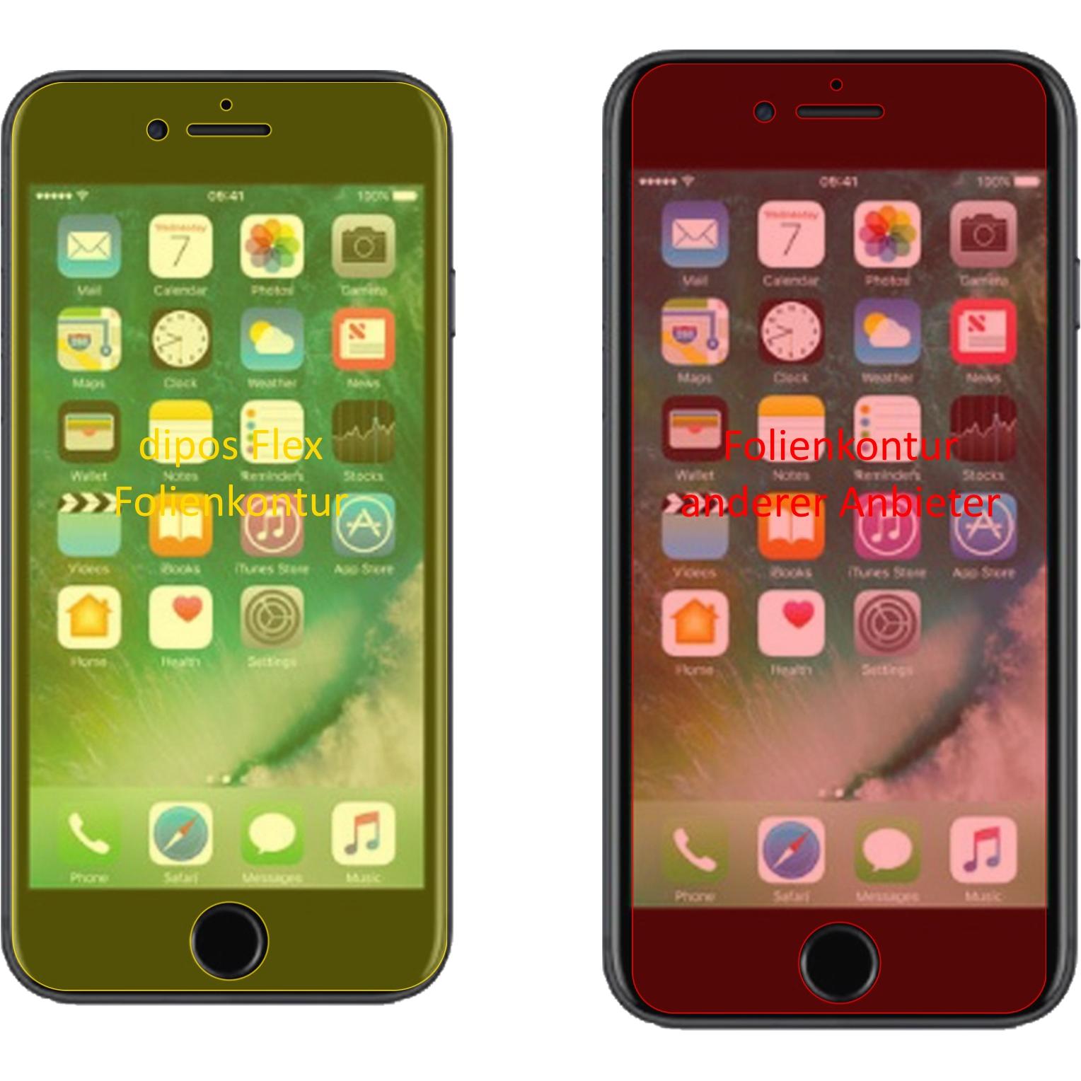 Thumbnail - Dipos Displayschutzfolie Full-Cover 3D (3 Stück, Apple iPhone 8 Plus), Smartphone Schutzfolie, Transparent