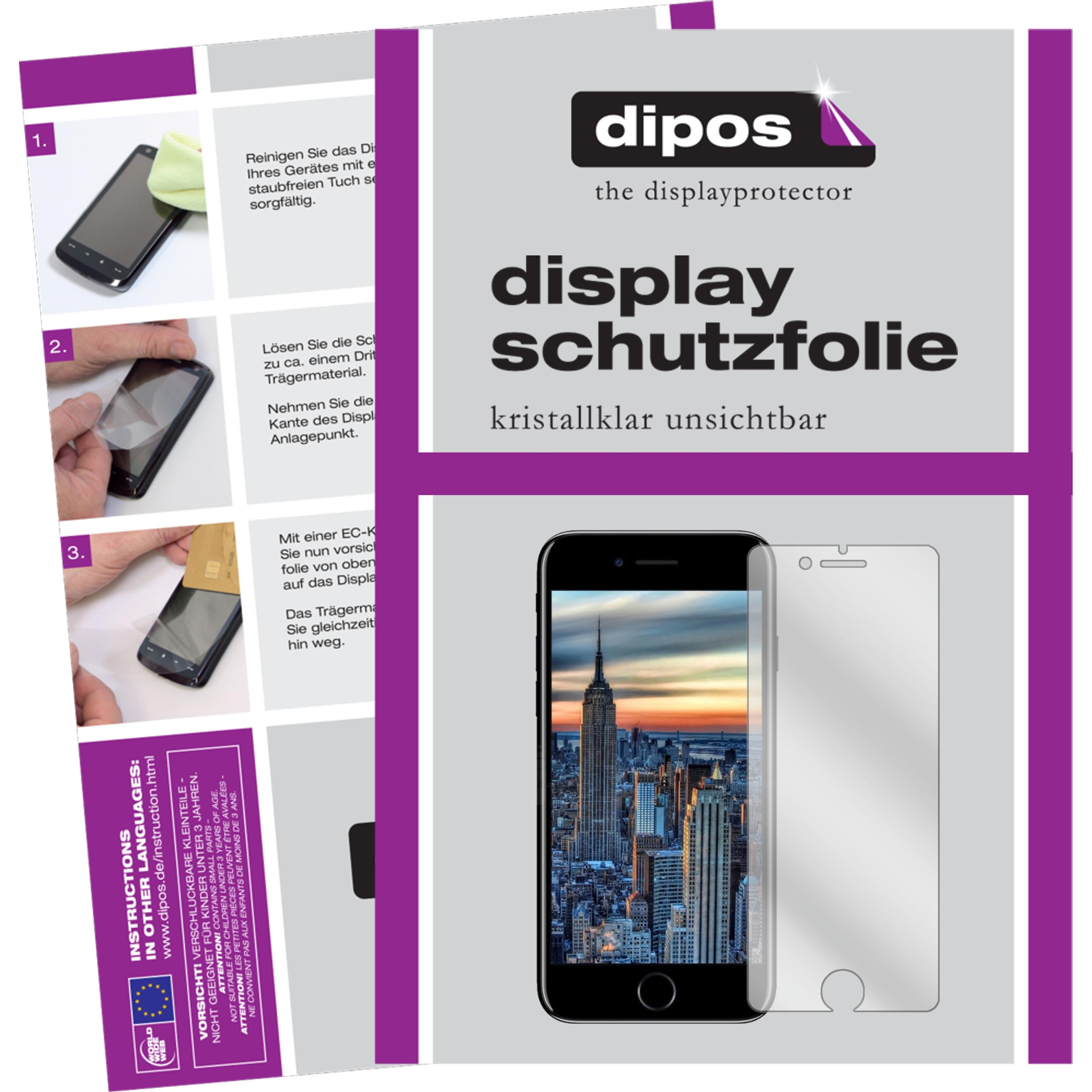 Dipos Displayschutzfolie Crystalclear (2 Stück, Apple iPhone 8), Smartphone Schutzfolie, Transparent