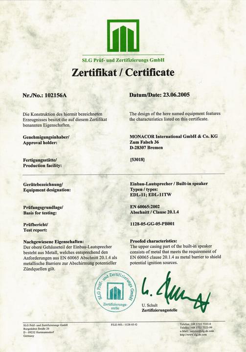 Produktbild Monacor ELA-Einbaulautsprecher EDL-11T (1 Stk.)
