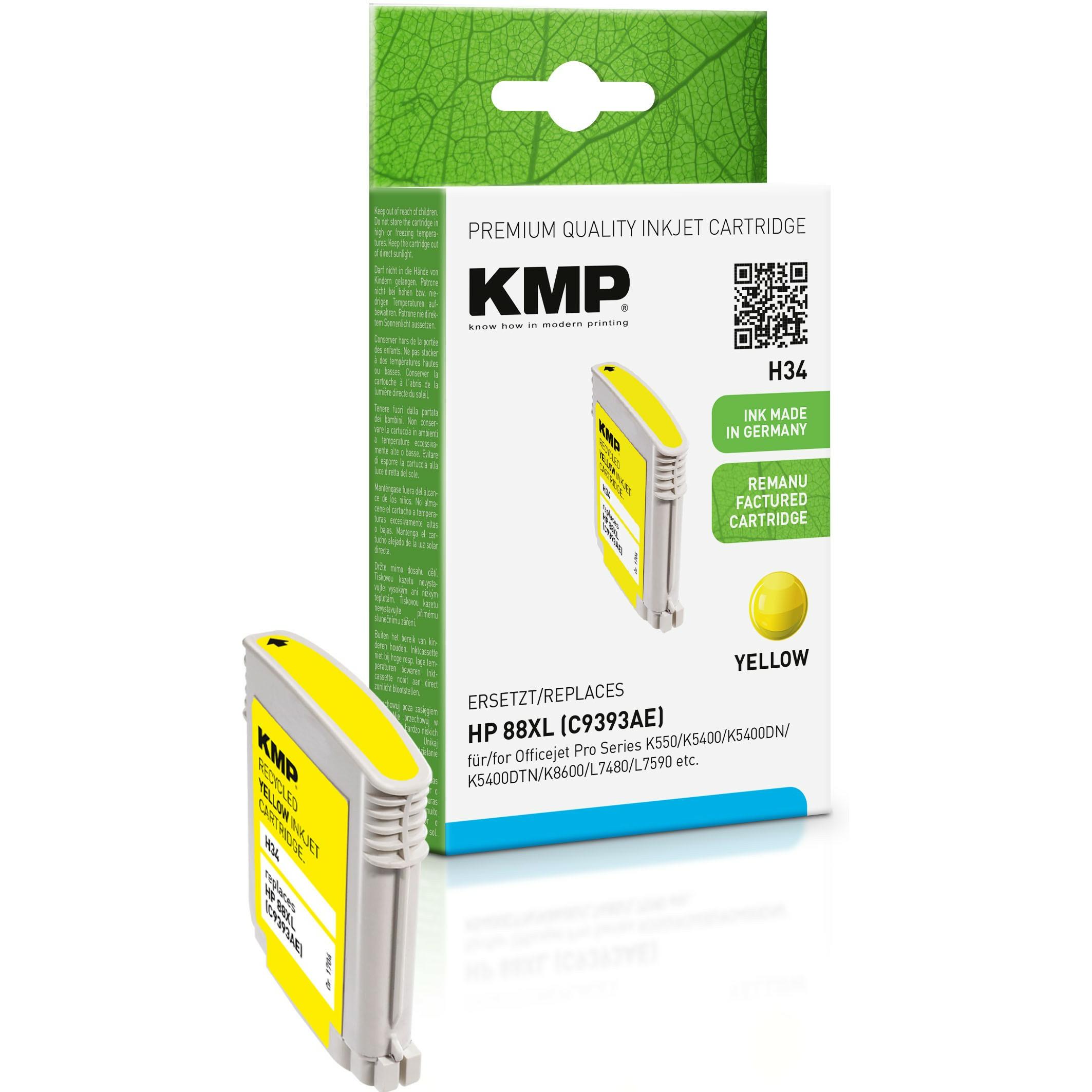 Thumbnail - KMP, Druckerpatrone, H34 - 17 ml - Gelb - compatible - Tintenpatrone (Y)