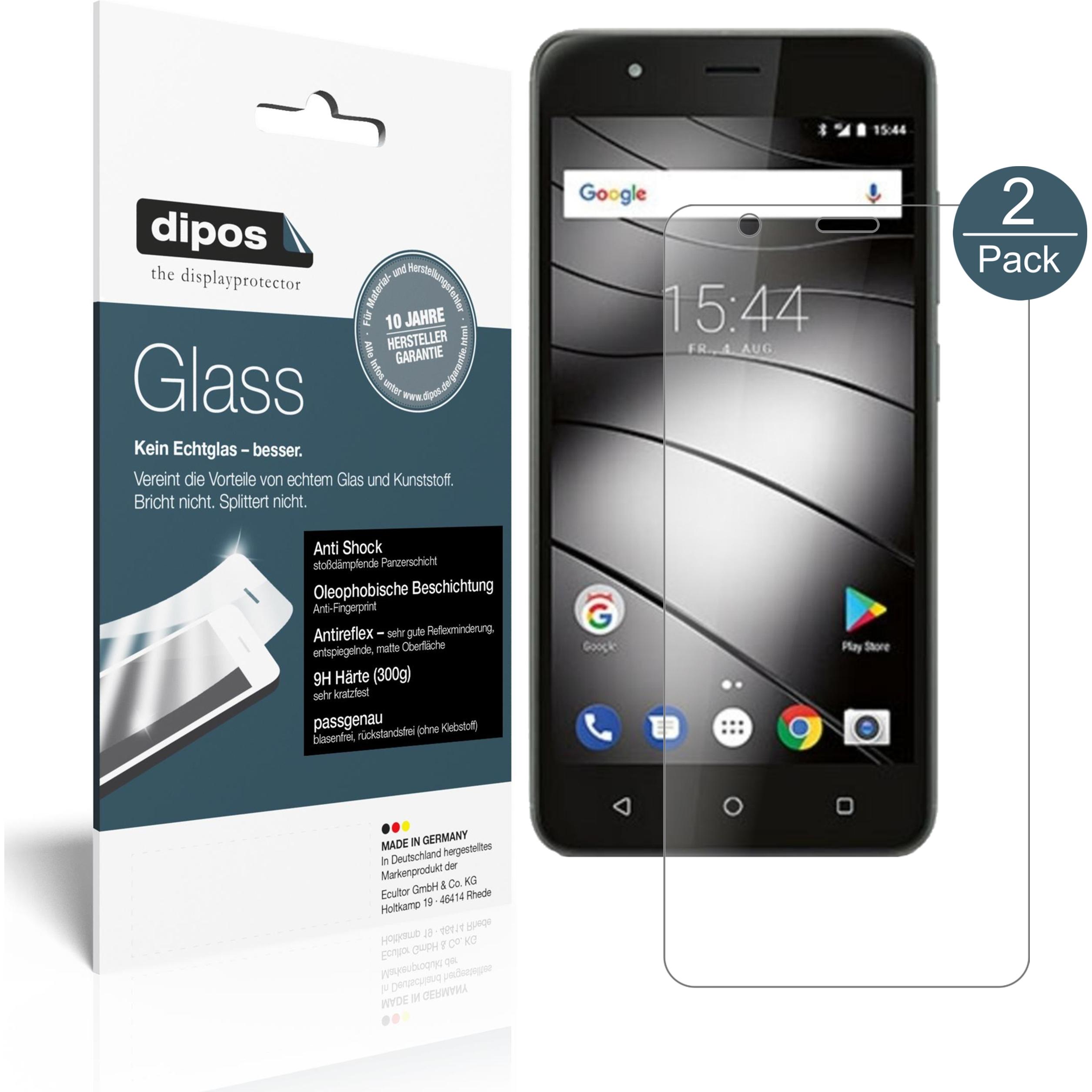 Dipos Displayschutz Anti-Shock (2 Stück, Gigaset GS270 Plus), Smartphone Schutzfolie, Transparent