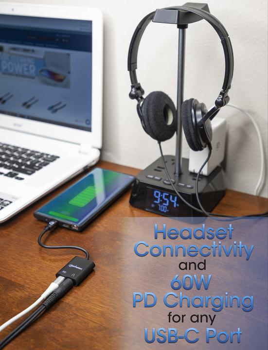 Immagine prodotto Manhattan Da USB-C a porta audio e USB-C (0.11 m, USB 2.0)