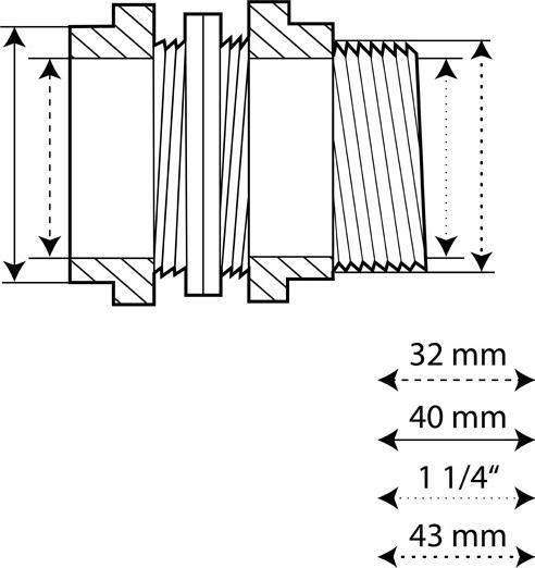 Actual product image Koi-Breeder PVC-U tank bushing