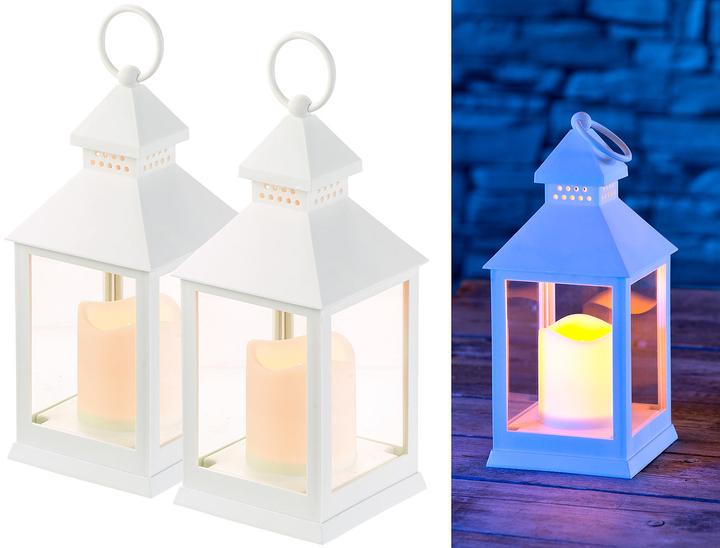Actual product image Lunartec Pack of 2 Lantern with Flickering LED Candle and Timer, Battery Operated (2 x)