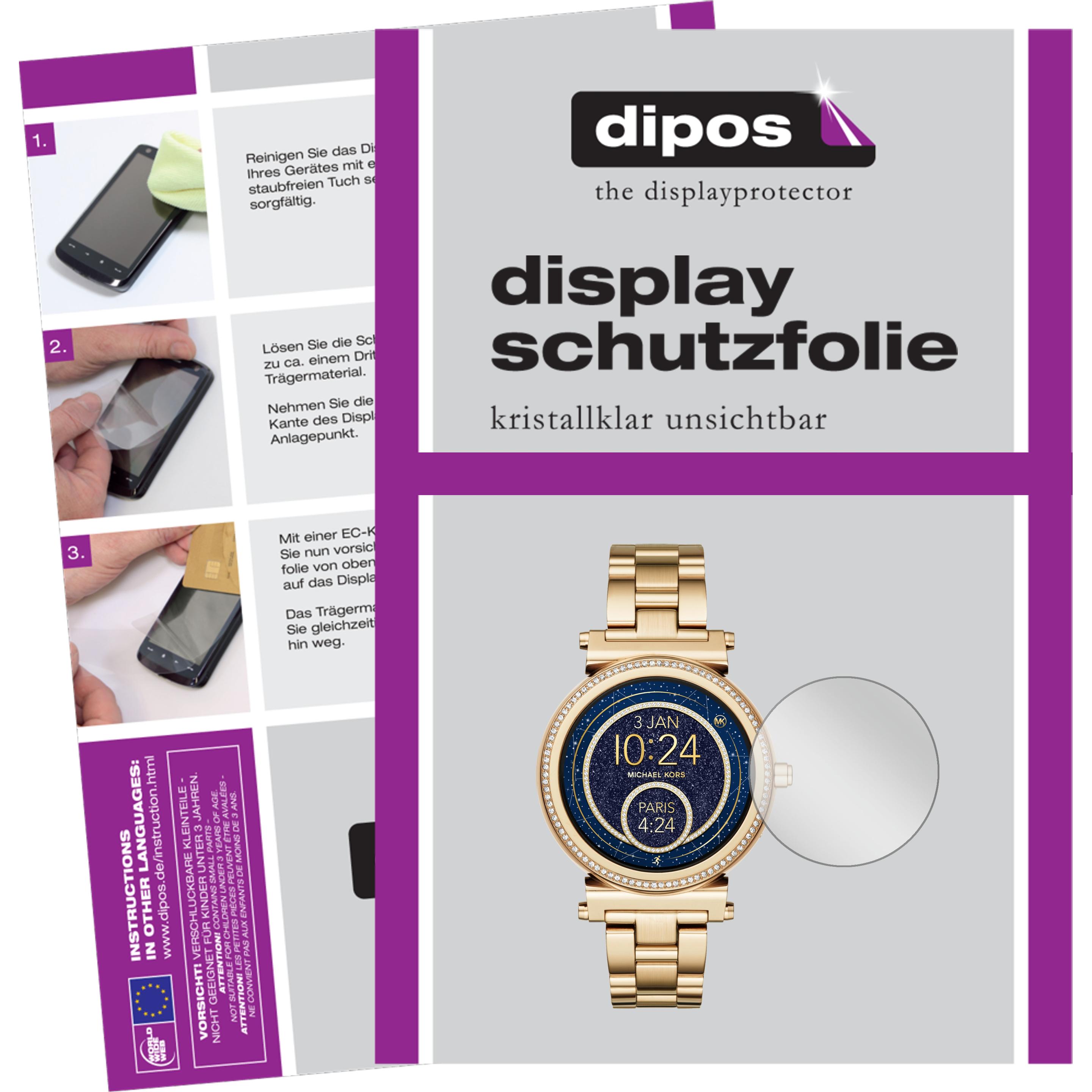 Dipos Displayschutzfolie Crystalclear, Smartwatch Schutzfolie, Transparent