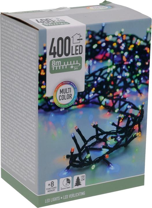 Image du produit Koopman LED-Clusterlichterkette bunt, 400 LEDs, Grünes Kabel, Innen/Aussen, 11m (11 m)