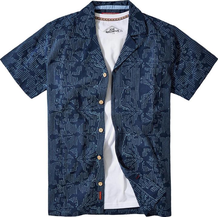 Actual product image Joe Browns Embroidered Linen Revere Collar Shirt (S)