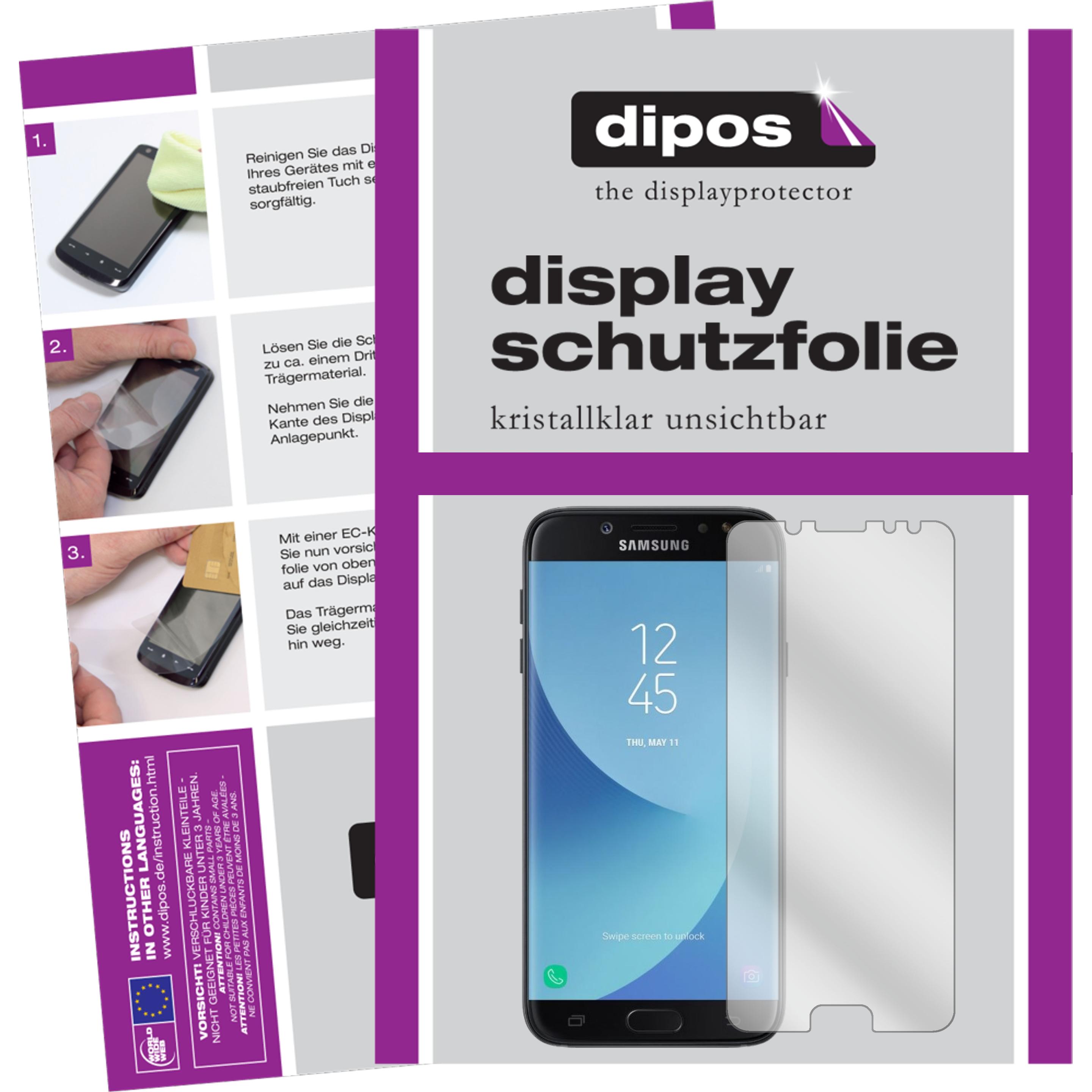 Dipos Displayschutzfolie Crystalclear (2 Stück, Samsung Galaxy J7 Pro), Smartphone Schutzfolie, Transparent
