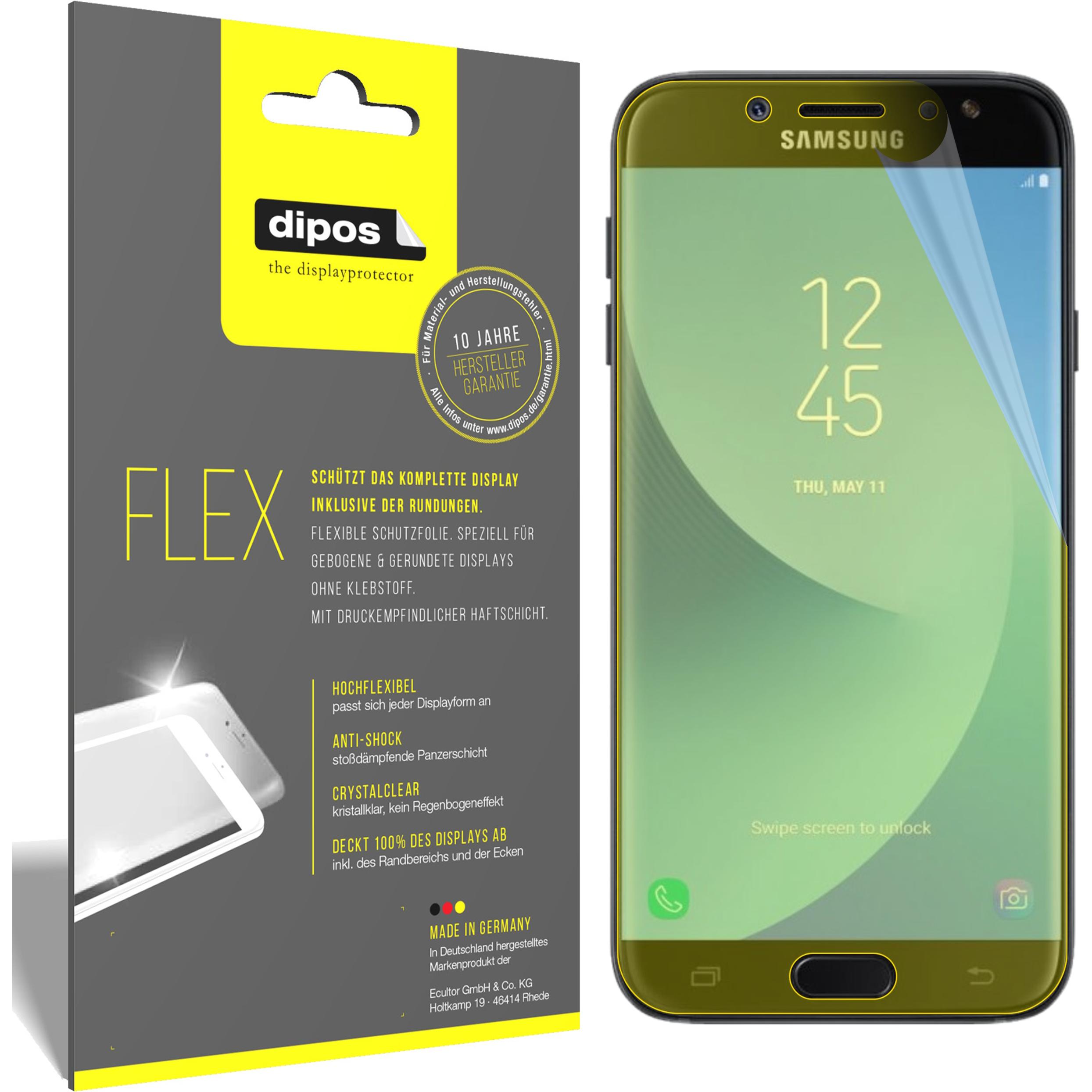 Dipos Displayschutzfolie Full-Cover 3D (3 Stück, Samsung Galaxy J7 Pro), Smartphone Schutzfolie, Transparent