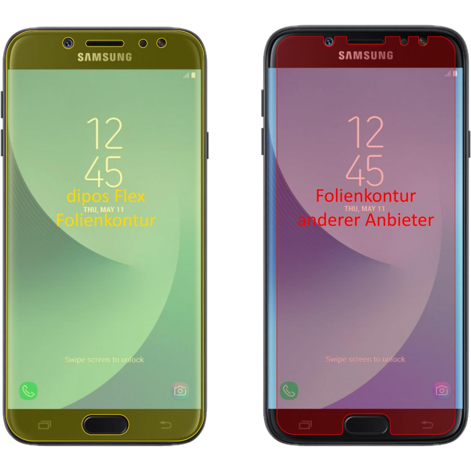 Thumbnail - Dipos Displayschutzfolie Full-Cover 3D (3 Stück, Samsung Galaxy J7 Pro), Smartphone Schutzfolie, Transparent