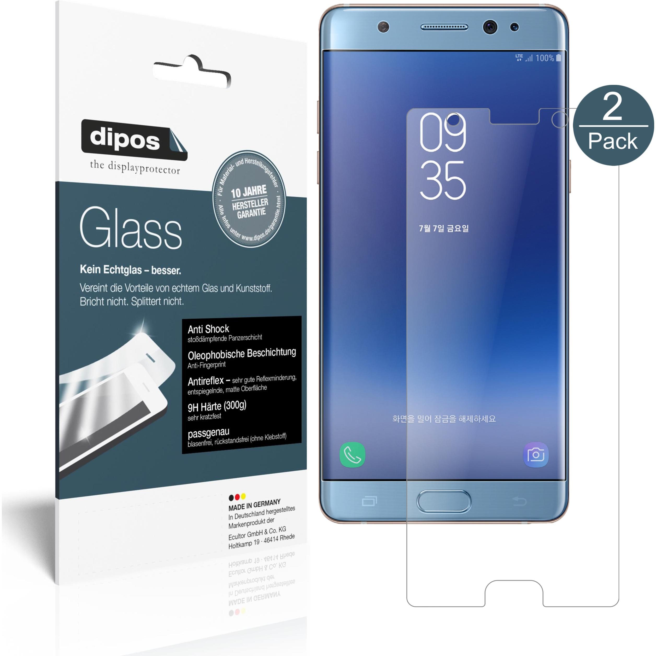 Dipos Displayschutz Anti-Shock (2 Stück, Samsung Galaxy Note FE), Smartphone Schutzfolie, Transparent