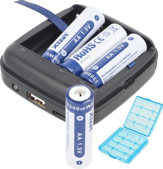 Xtar BC4 (4 pcs, AA, 2000 mAh, Piles rechargeables + chargeur)