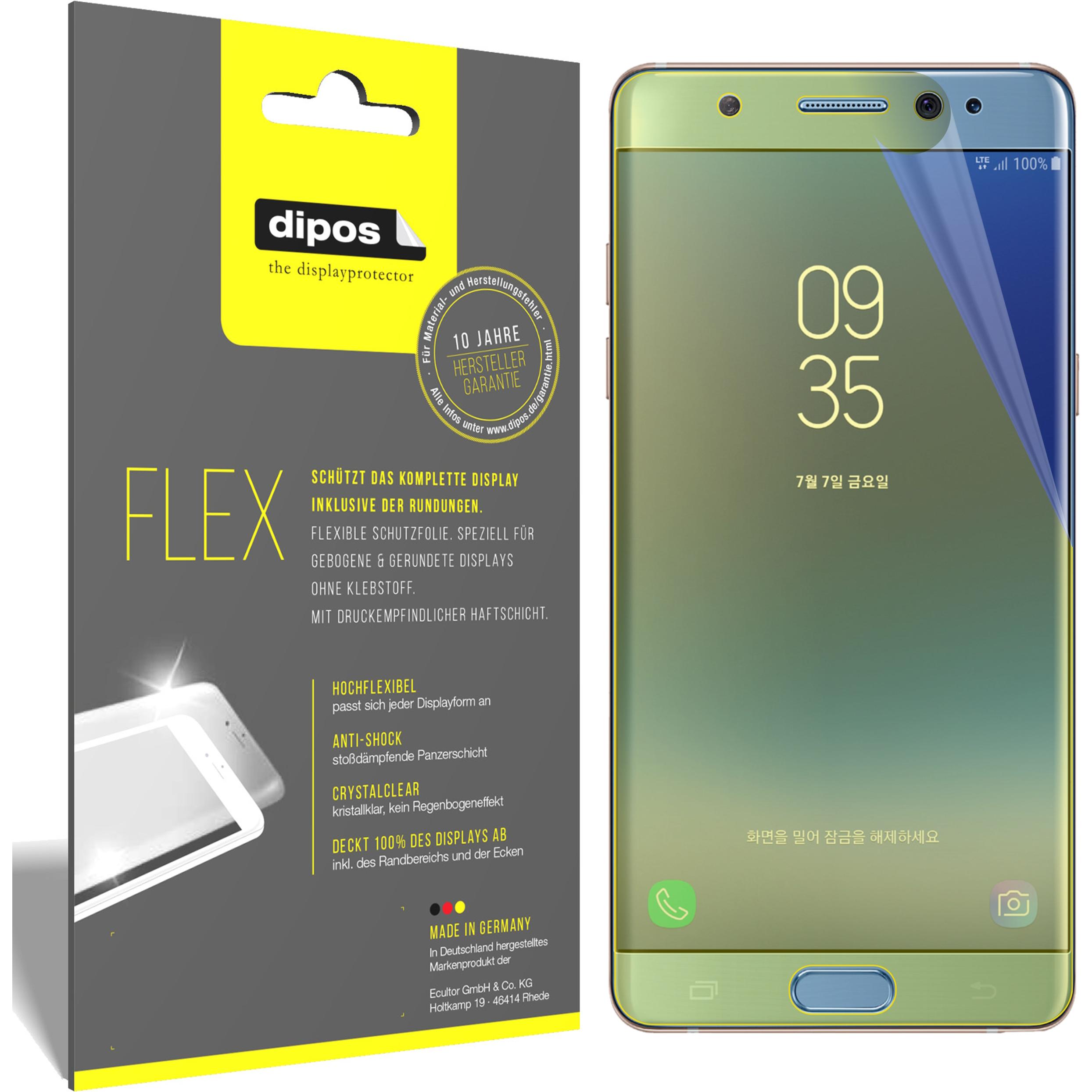 Dipos Displayschutzfolie Full-Cover 3D (3 Stück, Samsung Galaxy Note FE), Smartphone Schutzfolie, Transparent