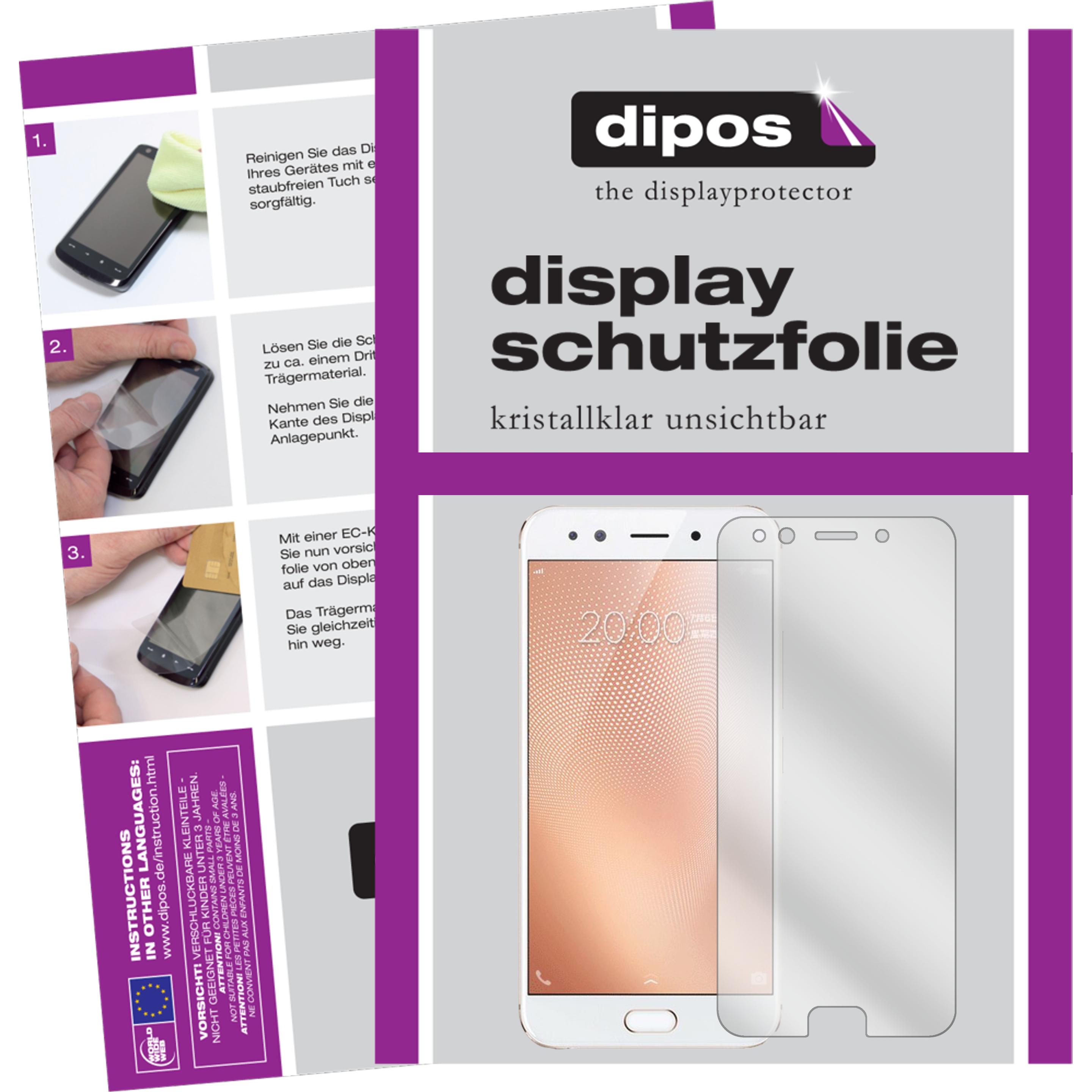 Dipos Displayschutzfolie Crystalclear (2 Stück, Vivo X9s), Smartphone Schutzfolie, Transparent