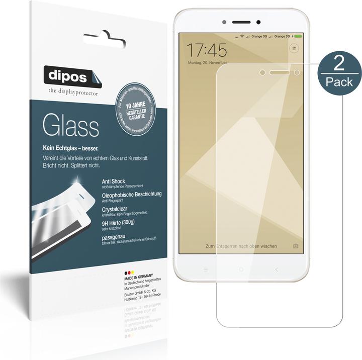 Dipos Displayschutz Anti-Shock (1 Stück, Xiaomi Redmi 4X)