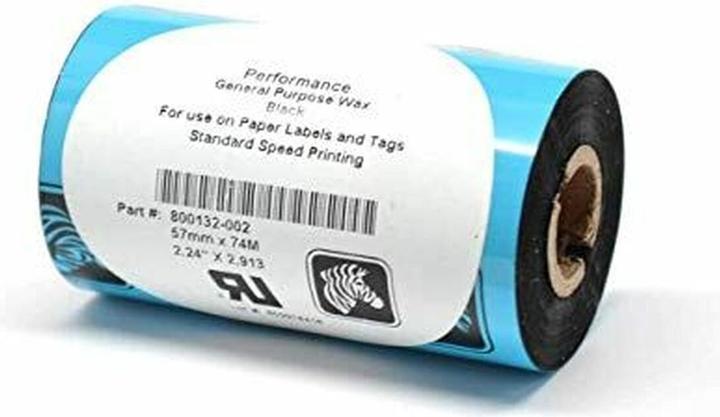 Produktbild Zebra Ribbon, wax, 56.9mm x 74m (5.70 cm, Schwarz)