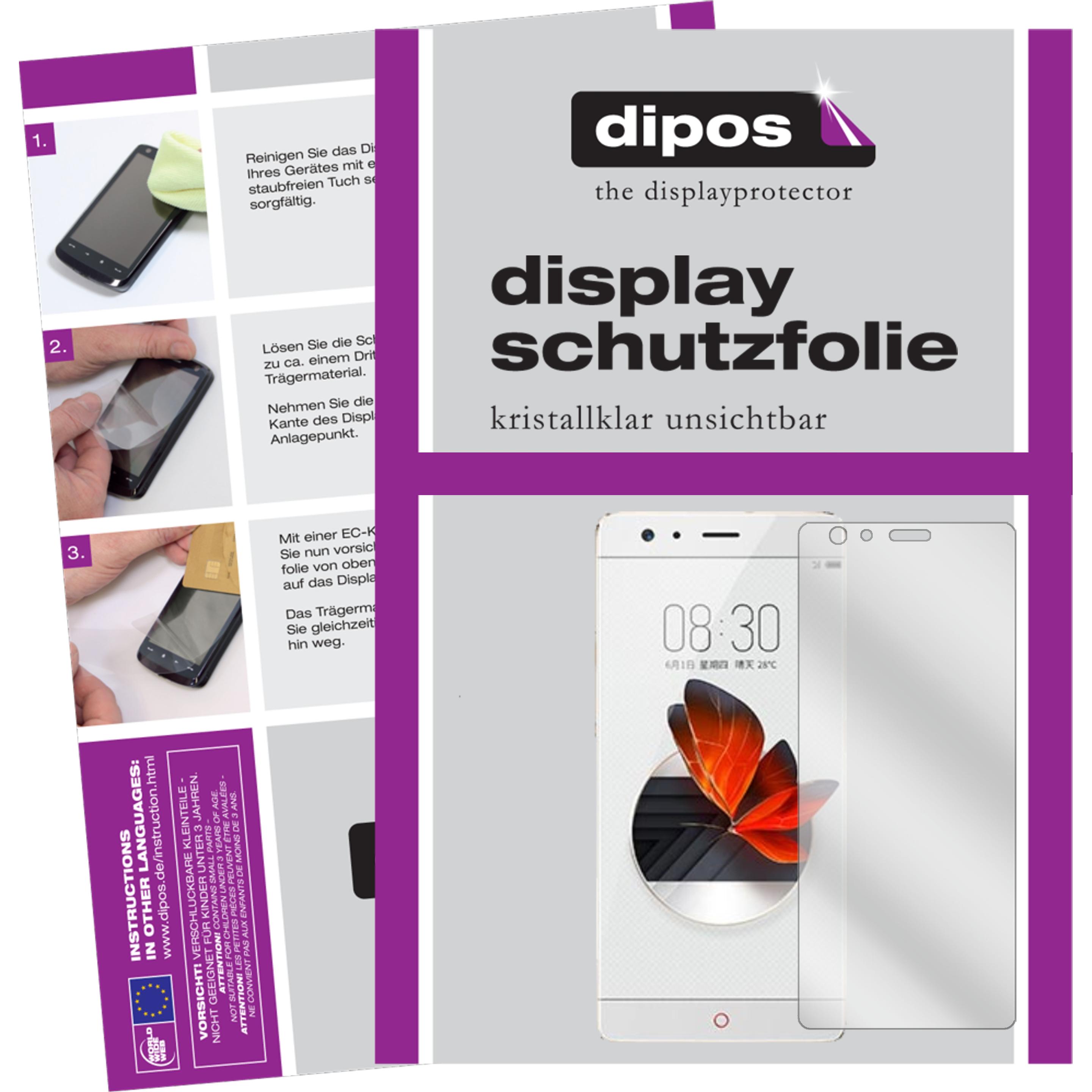 Dipos Displayschutzfolie Crystalclear (2 Stück, ZTE Nubia Z17), Smartphone Schutzfolie, Transparent