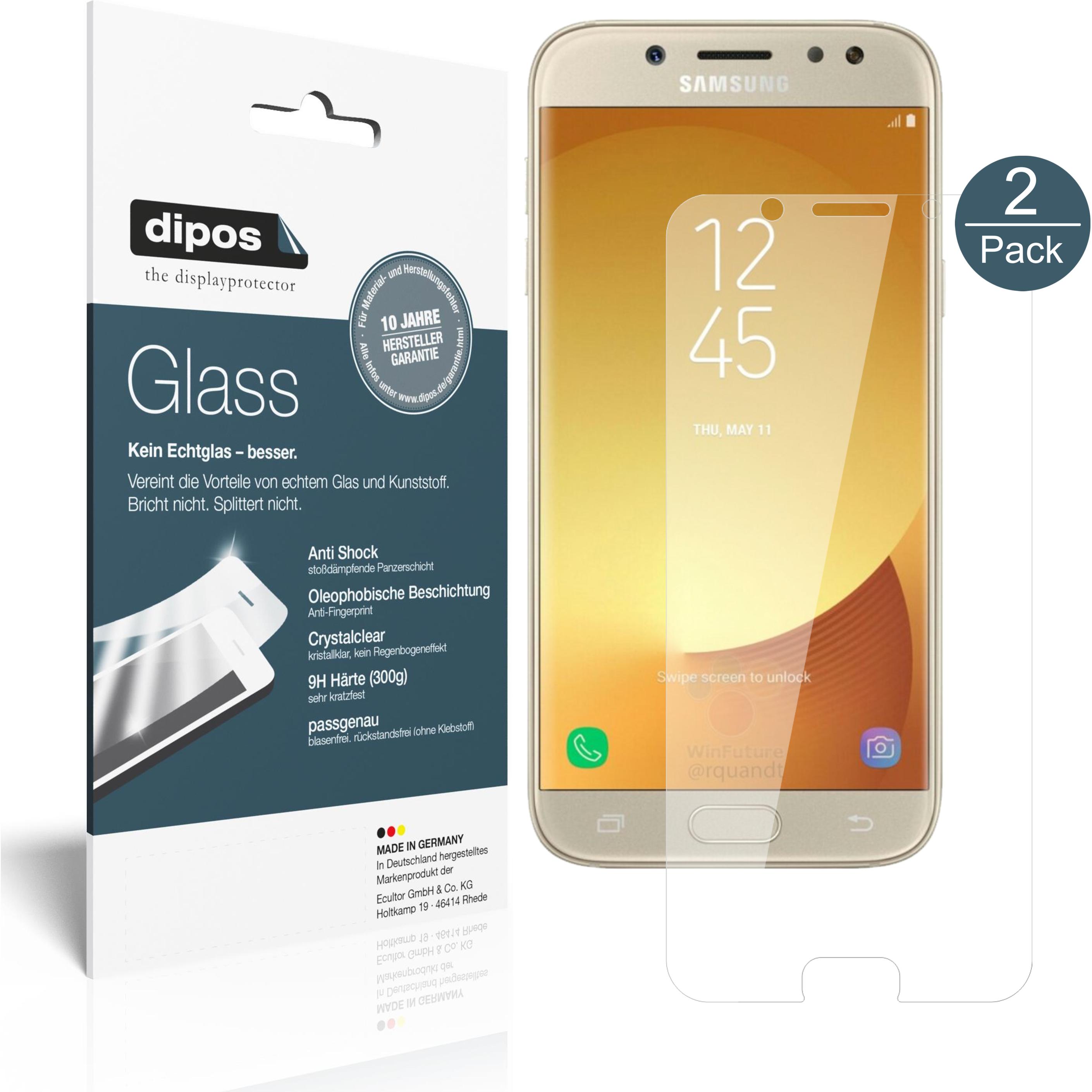 Dipos Displayschutz Anti-Shock (2 Stück, Samsung Galaxy J5 (2017)), Smartphone Schutzfolie, Transparent