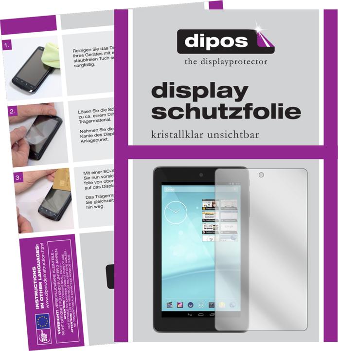 Produktbild Dipos Displayschutzfolie Crystalclear (2 Stück, Surftab Breeze 7.0 quad)