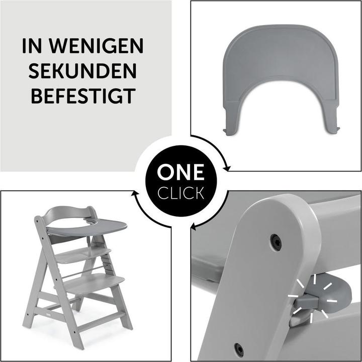 Produktbild Hauck Hochstühle Hochstuhl Alpha Plus Grau - im Sparset inkl. Essbrett (Hochstuhl)