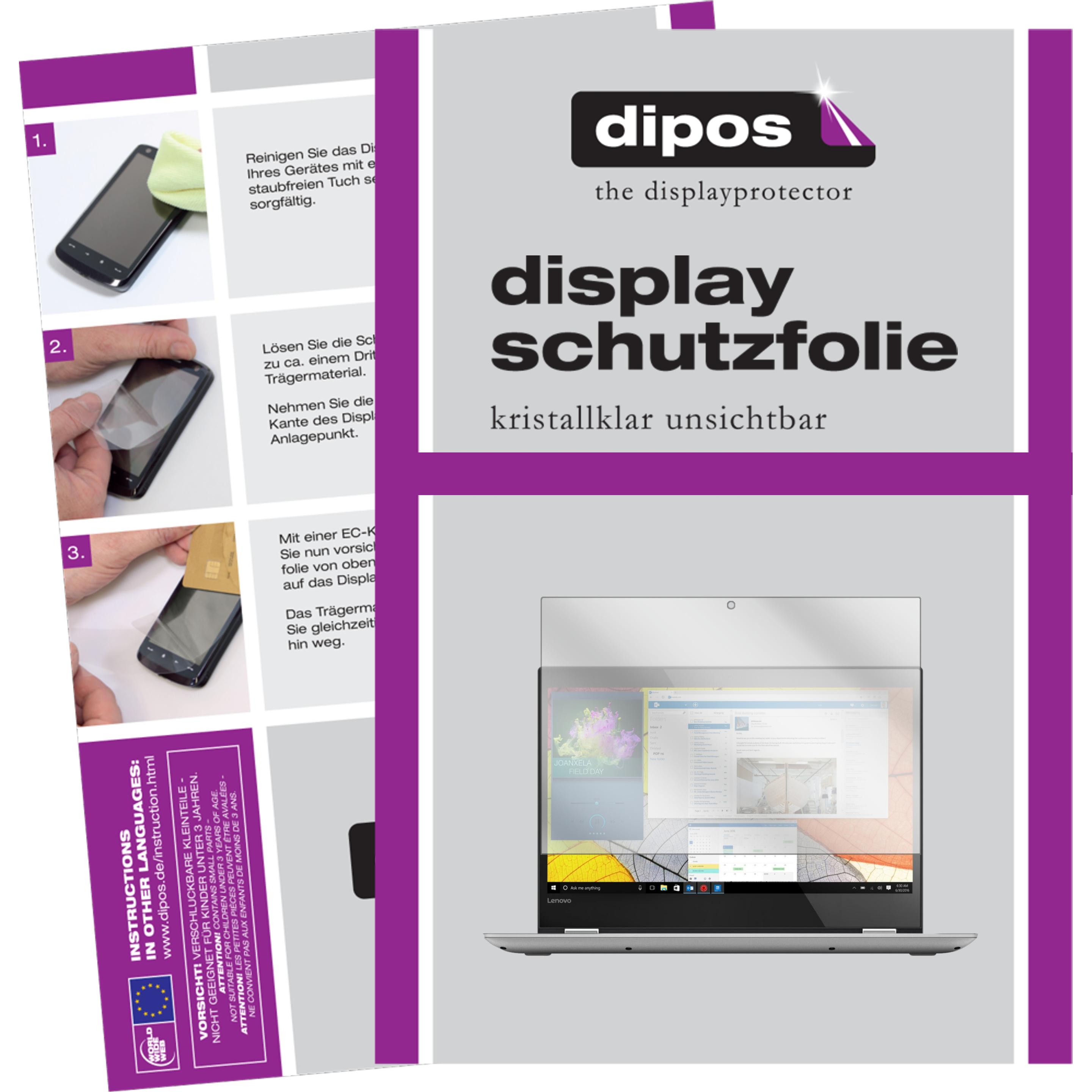 Dipos Displayschutzfolie Crystalclear (2 Stück, Yoga 520), Tablet Schutzfolie