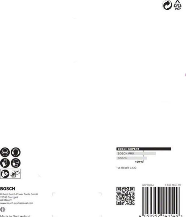 Image du produit Bosch Professional Zubehör EXPERT C470 Papier abrasif à 6 trous pour ponceuse excentrique, 150 mm, G 100, 5 pcs. (100)