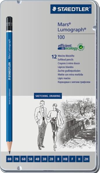 Produktbild Staedtler Mars Lumograph 100 Zeichenbleistifte (2 mm, B, F, H, 4B, 3B, 6B, 5B, 2B, 2H, 12B, HB, 7B, 12 x)
